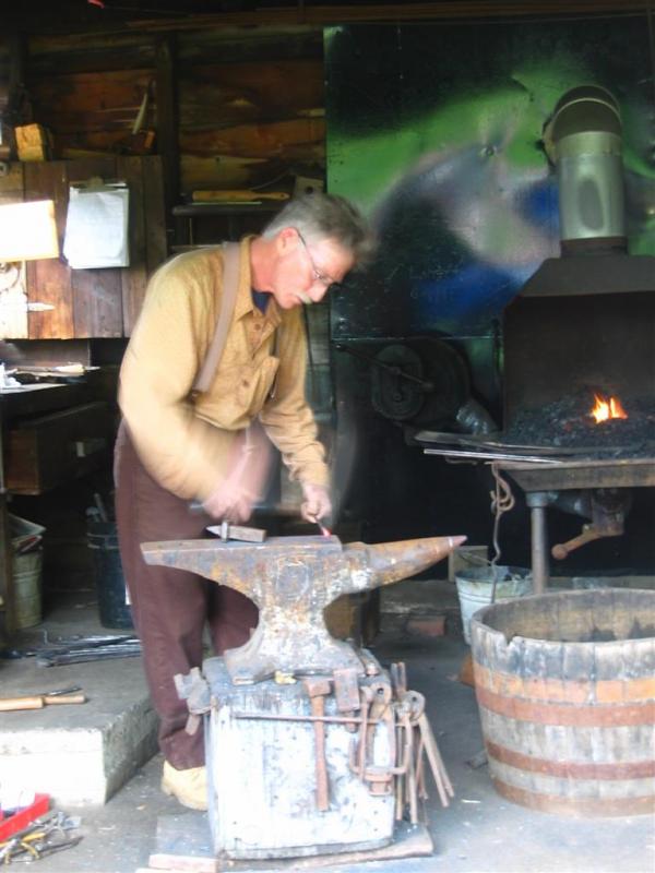 The blacksmith making nails