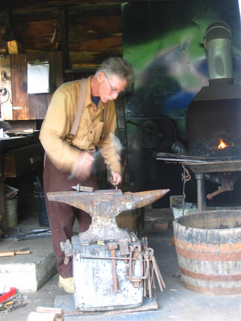 He does heat the metal and beat the metal...