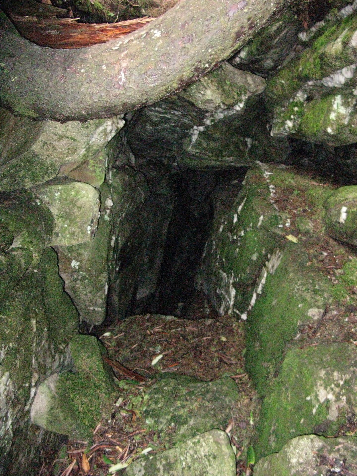 Cave at the bottom of the fissure