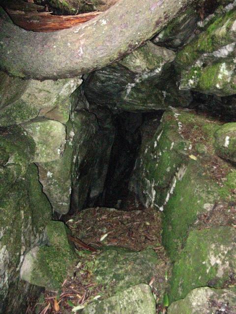 Cave at the bottom of the fissure