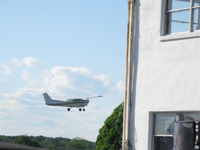 Plane just taking off as we arrive