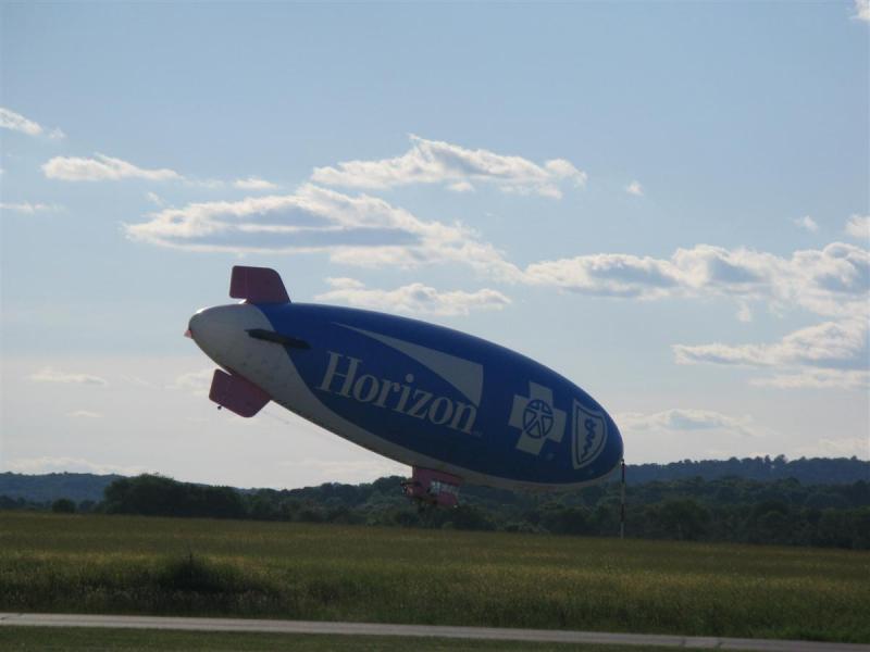 Blimp "parked" at the airport