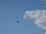 A small plane just after takeoff