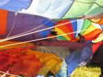 While it inflates they check the riggings from the inside