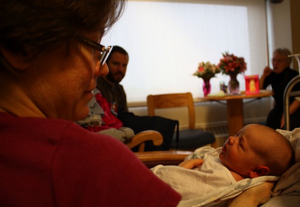 Allison and Mommy; a quiet moment.